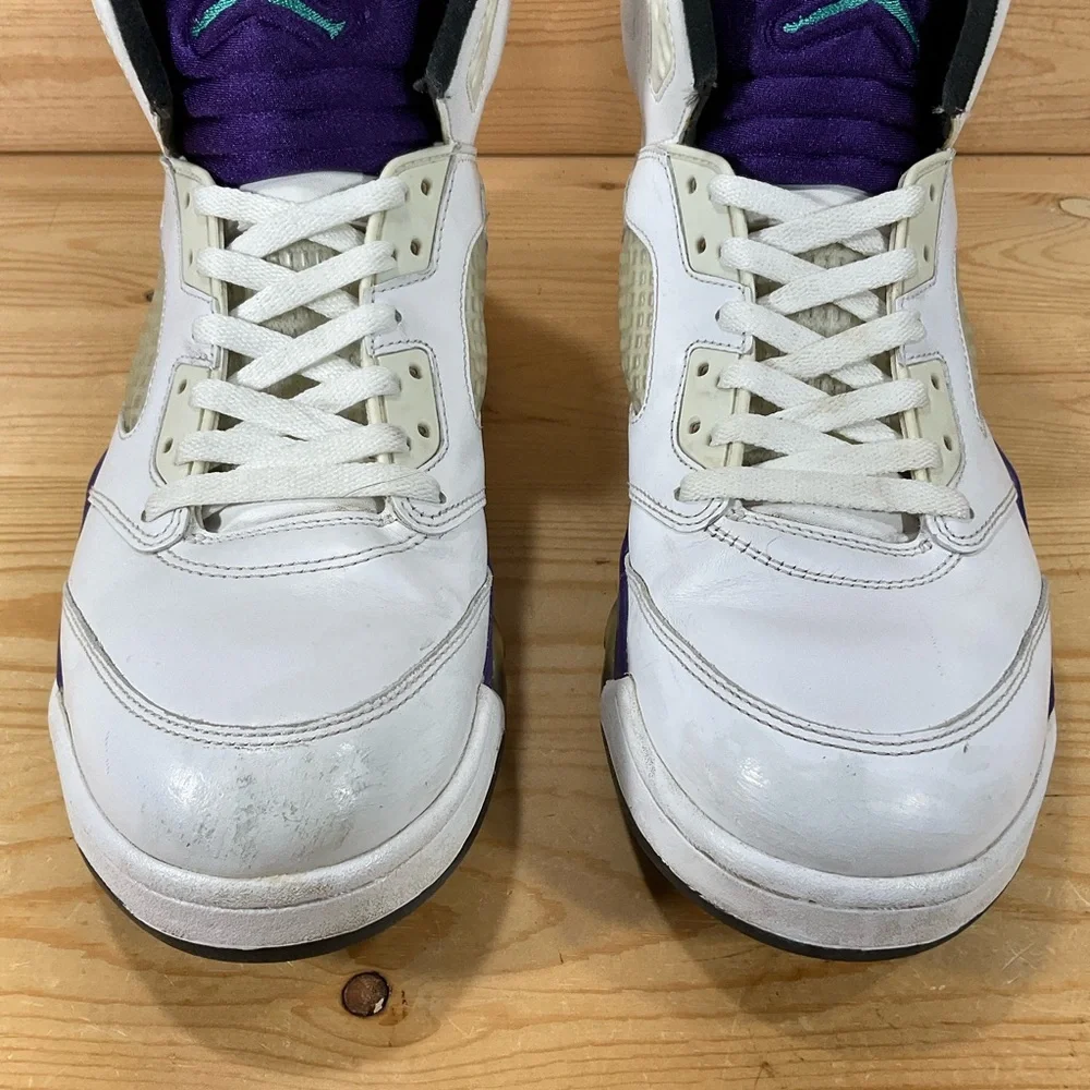 Nike Air Jordan 5 Retro Grape 2013 Men’s 10.5 White Purple Black Teal 136027 108